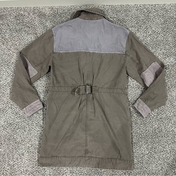 Free People 100% Cotton Apollo Utility Distressed Jacket Taupe Women’s Size XS - Picture 12 of 12